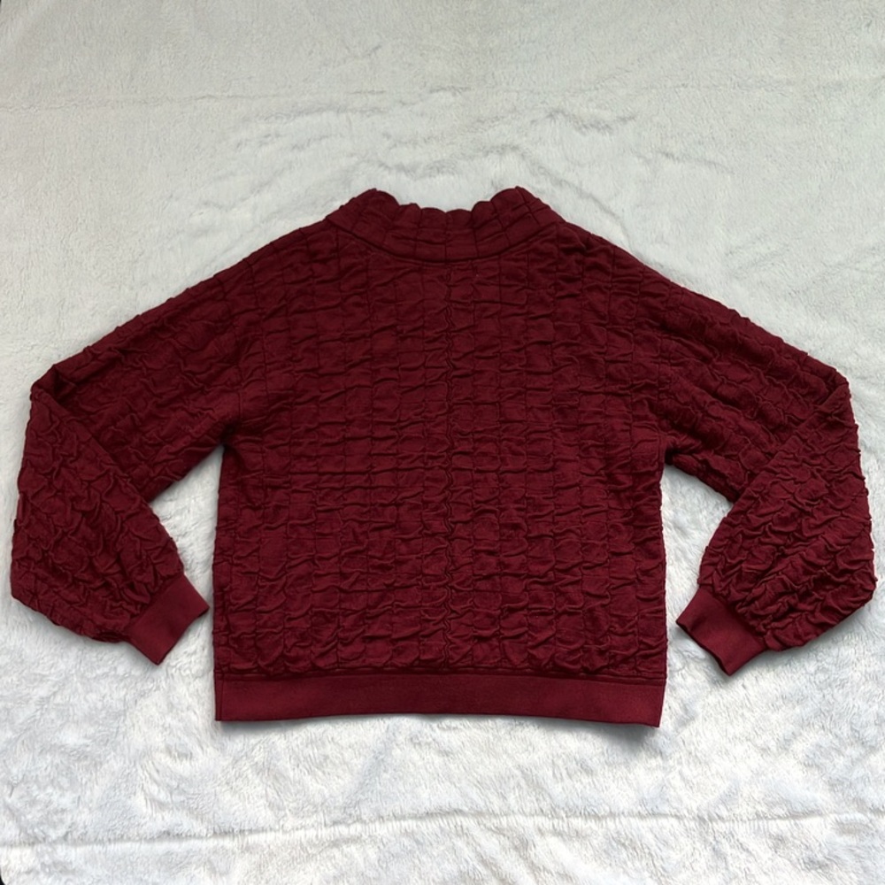 Like New Free People Beach Sunny Sweater Bomber Cardigan in Wild Garnet, Large - Picture 5 of 7